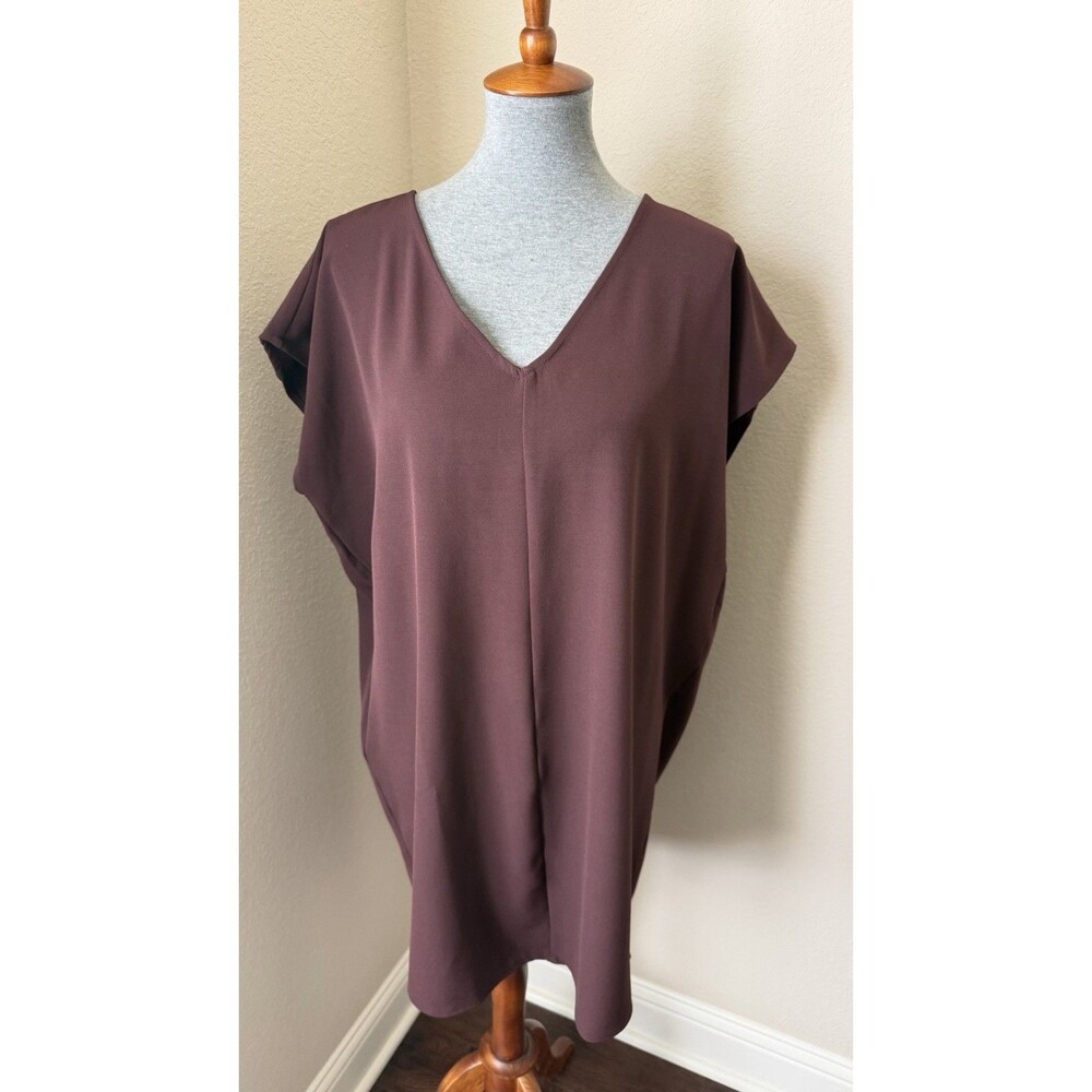 Old Navy Women's Size Large Wine Plum V-Neck Cap Sleeve Cocoon Shift Dress